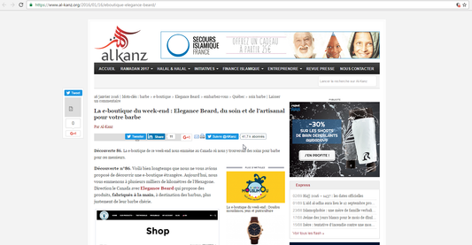 Elegance Beard élu e-boutique du week-end par al-Kanz!