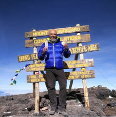 Jordanian Mountaineer Mostafa Salameh on Top of Africa (Kilimanjaro) with our Beard Products!