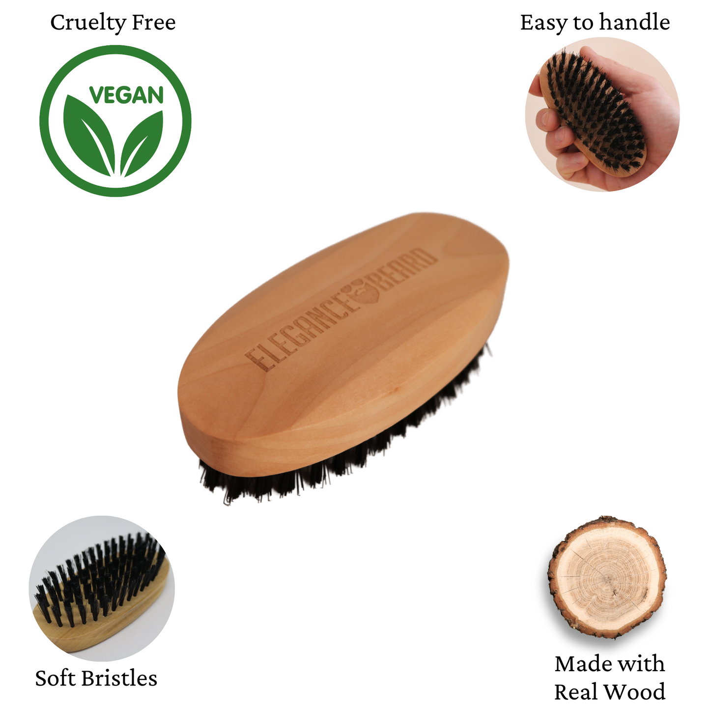 Brosse à Barbe - Halal &amp; Vegan Friendly (Sans Poils de Sanglier)