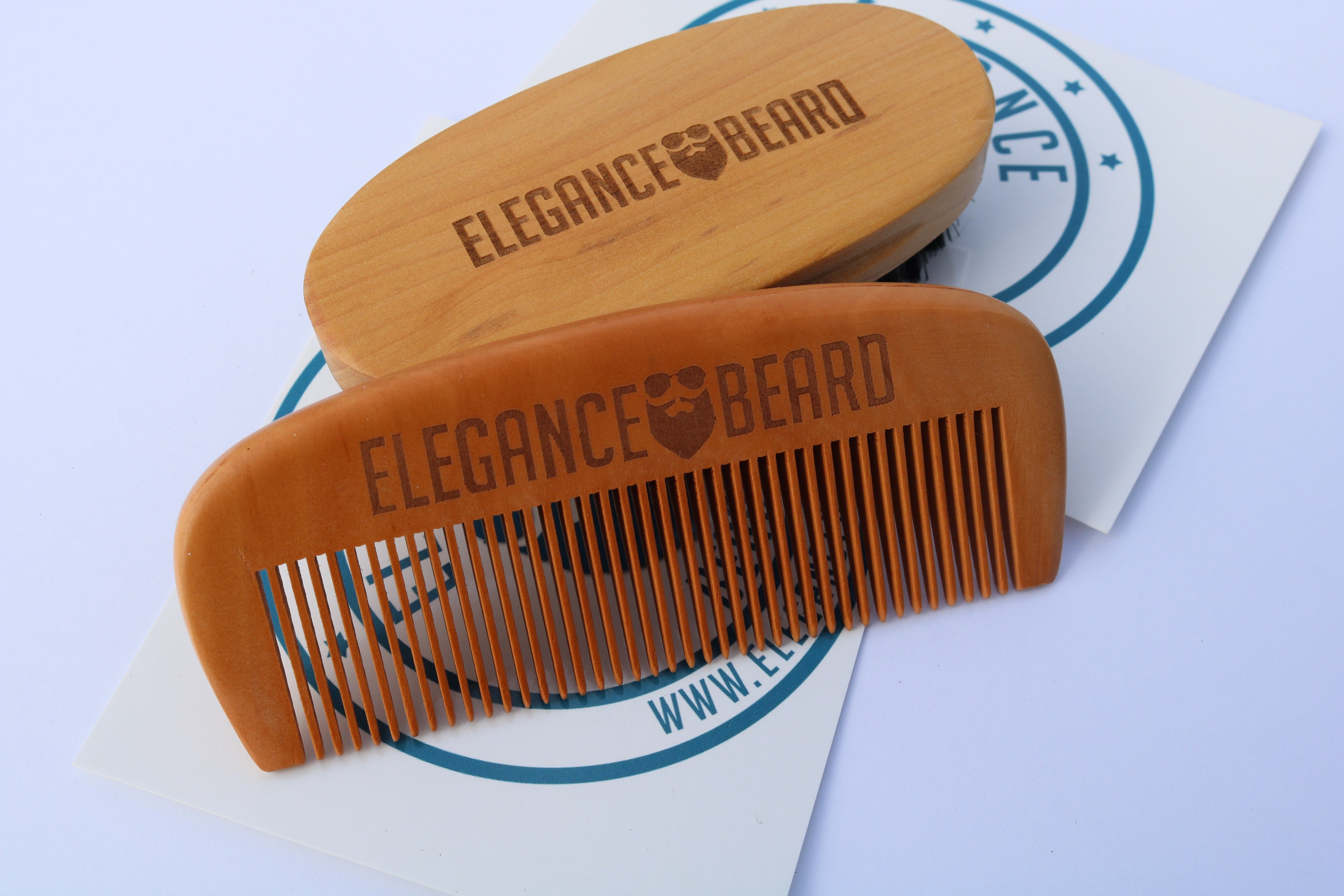 Vegan Beard Brush + Wooden Beard Comb